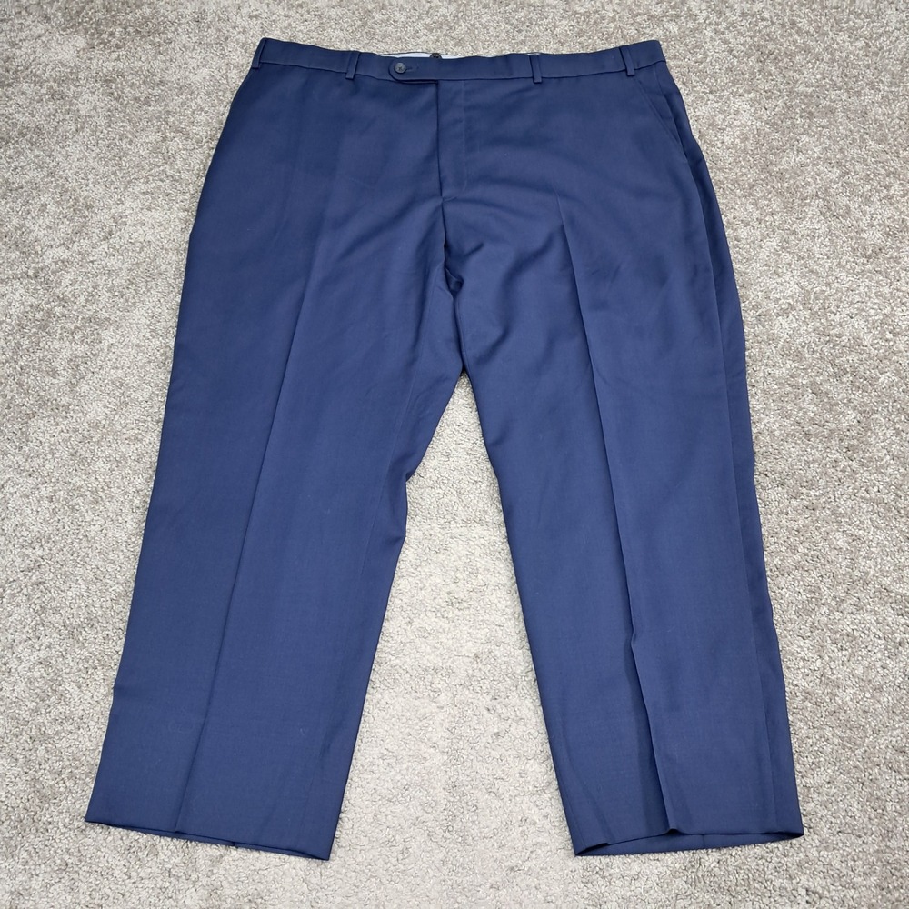 Ballin Comfort-EZE Mens Navy Blue 100 Wool Dress‎ Pants Made in Canada 42x26